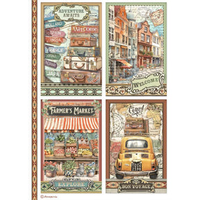 Papel de arroz A4 28gr Art of Travelling Four Cards