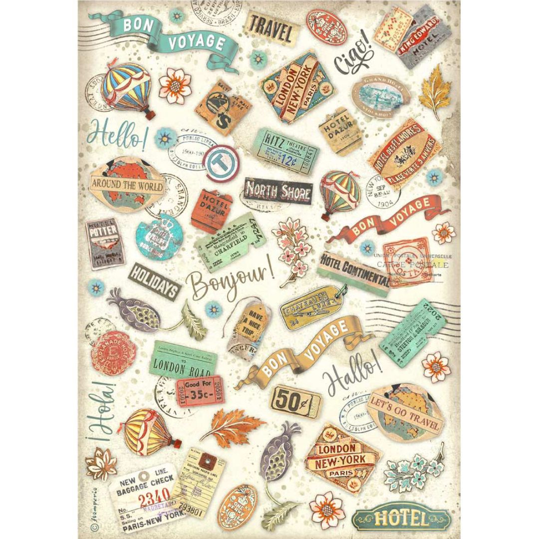 Papel de arroz A4 28gr Art of Travelling Labels
