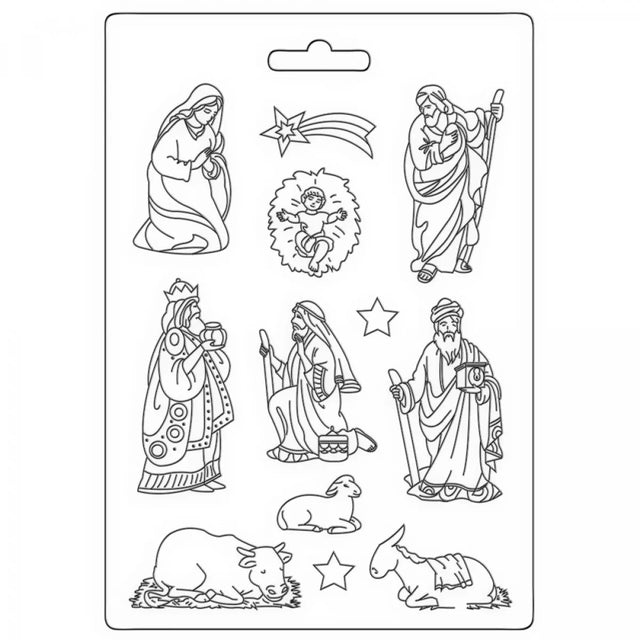 Molde Flexible A4 Belén Classic Christmas - Navidad - Stamperia