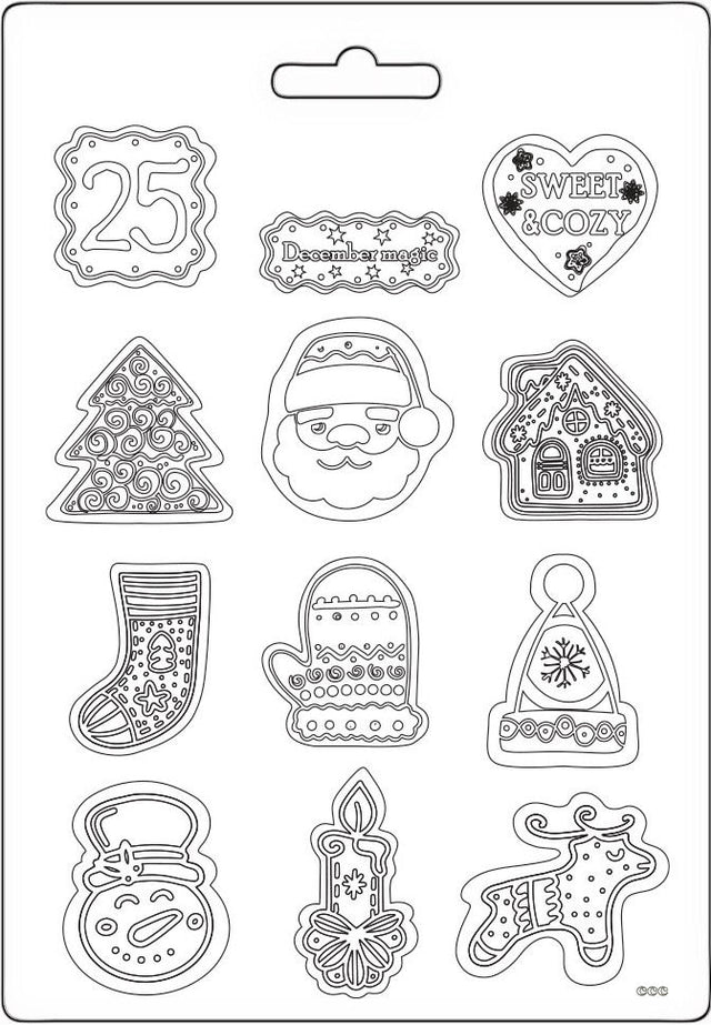 Molde Flexible A5 Candy Christmas - Navidad - Stamperia