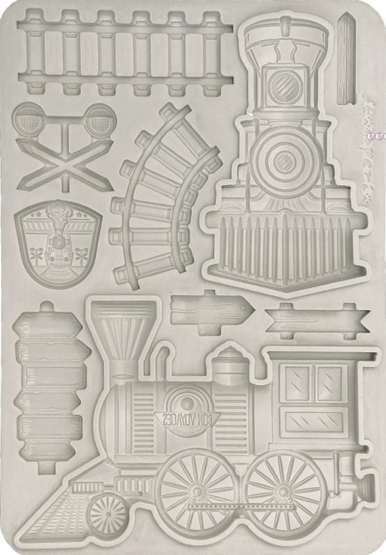 Molde de Silicona A5 Art of Traveling Tren - Stamperia