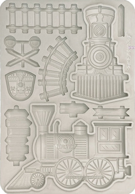Molde de Silicona A5 Art of Traveling Tren - Stamperia