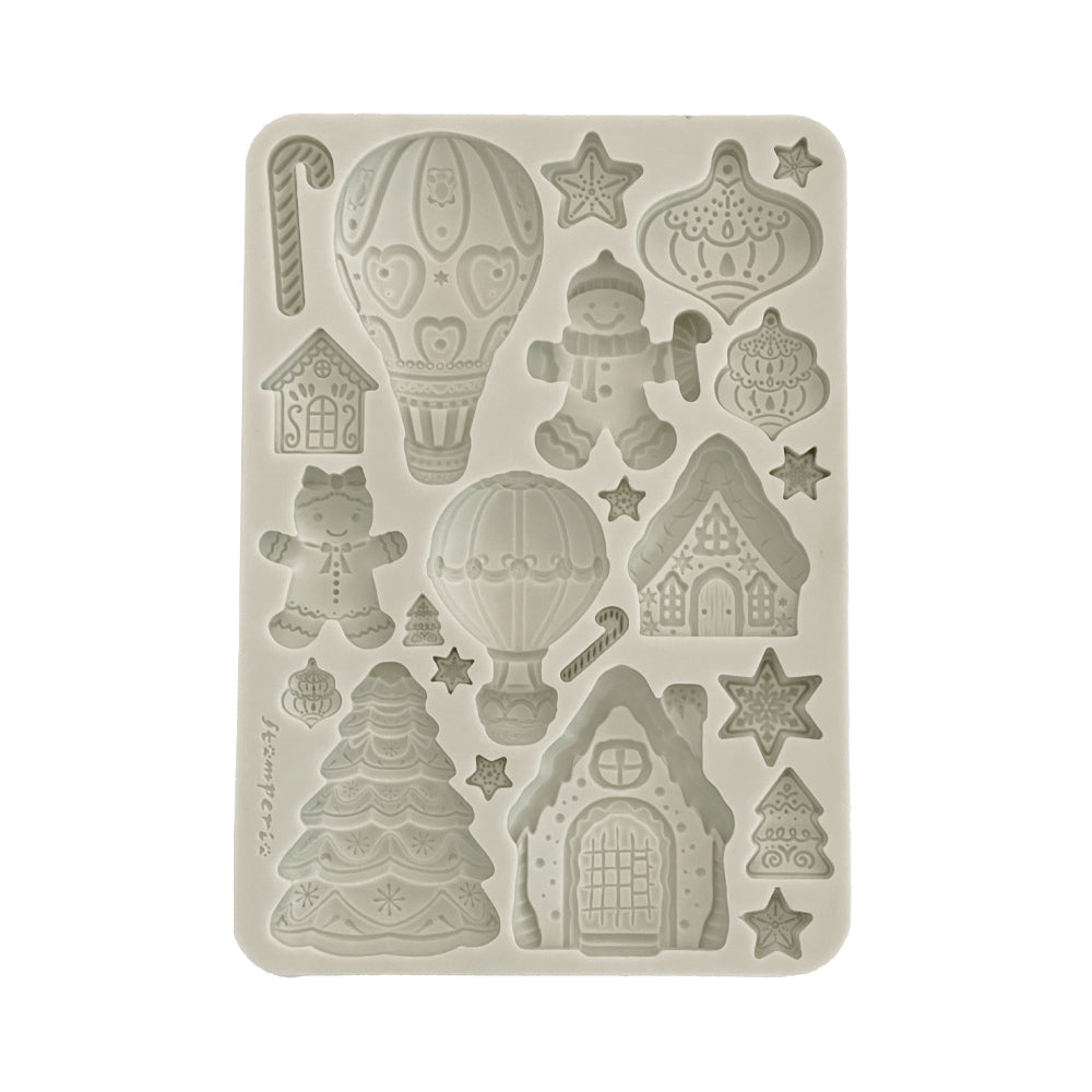 Molde de Silicona A5 Candy Christmas Casitas de Jengibre - Navidad - Stamperia