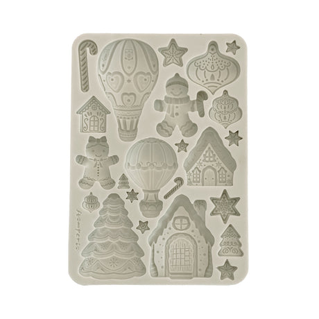Molde de Silicona A5 Candy Christmas Casitas de Jengibre - Navidad - Stamperia