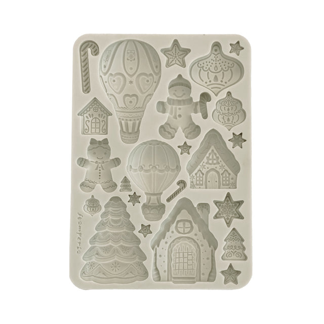 Molde de Silicona A5 Candy Christmas Casitas de Jengibre - Navidad - Stamperia