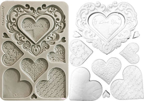 Molde de Silicona A5 Family Corazones - Stamperia