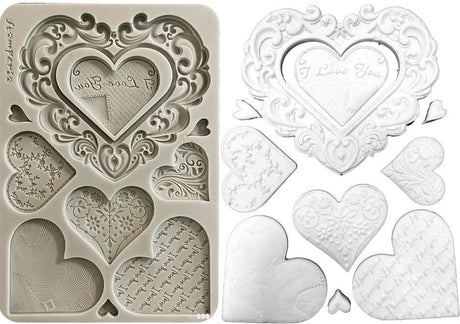 Molde de Silicona A5 Family Corazones - Stamperia