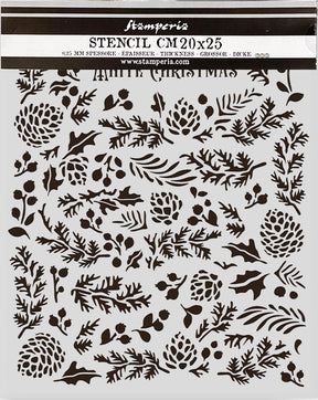 Stencil 20x25cm The Owl's House Piñas - Navidad - Stamperia