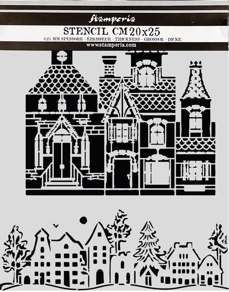 Stencil 20x25cm Classic Christmas Casa - Navidad - Stamperia