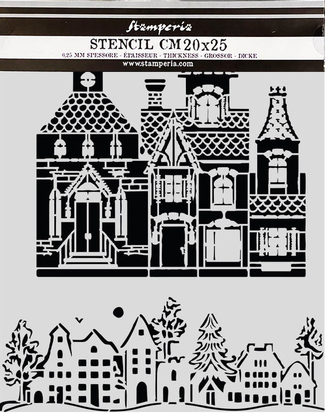 Stencil 20x25cm Classic Christmas Casa - Navidad - Stamperia