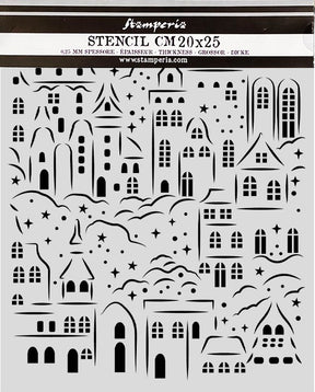 Stencil 20x25cm Classic Christmas Villa - Navidad - Stamperia