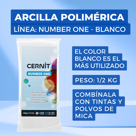 Arcilla Polimérica Number One: Blanco Opaco 500g
