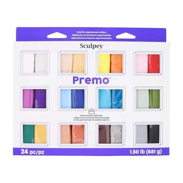 Sculpey Premo Sampler pack de 24 colores de arcilla polimérica