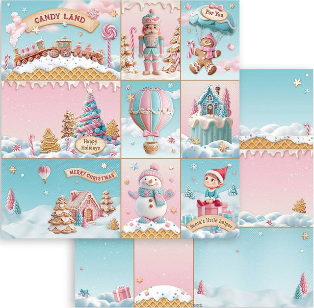 Cartulina 30.5x30.5cm Doble Cara Candy Christmas Tarjetas - Navidad - Stamperia