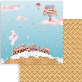 Cartulina 30.5x30.5cm Doble Cara Candy Christmas Tren - Navidad - Stamperia