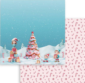 Cartulina 30.5x30.5cm Doble Cara Candy Christmas Árbol - Navidad - Stamperia