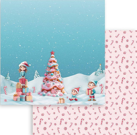 Cartulina 30.5x30.5cm Doble Cara Candy Christmas Árbol - Navidad - Stamperia