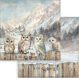 Cartulina 30.5x30.5cm Doble Cara The Owl's House Búhos - Navidad - Stamperia