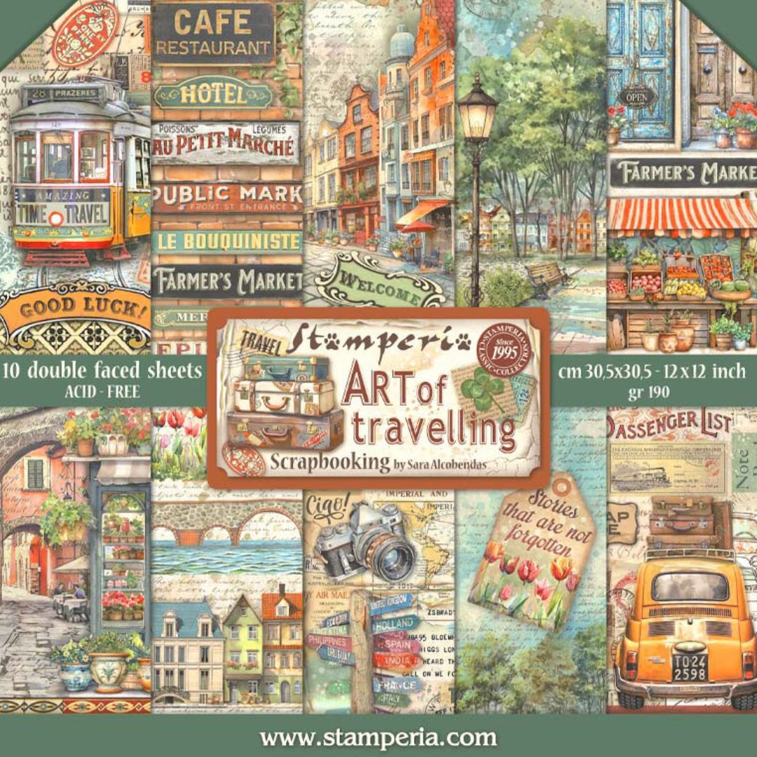 Block de Cartulinas ''Art of Travelling" de 30.5x30.5cm