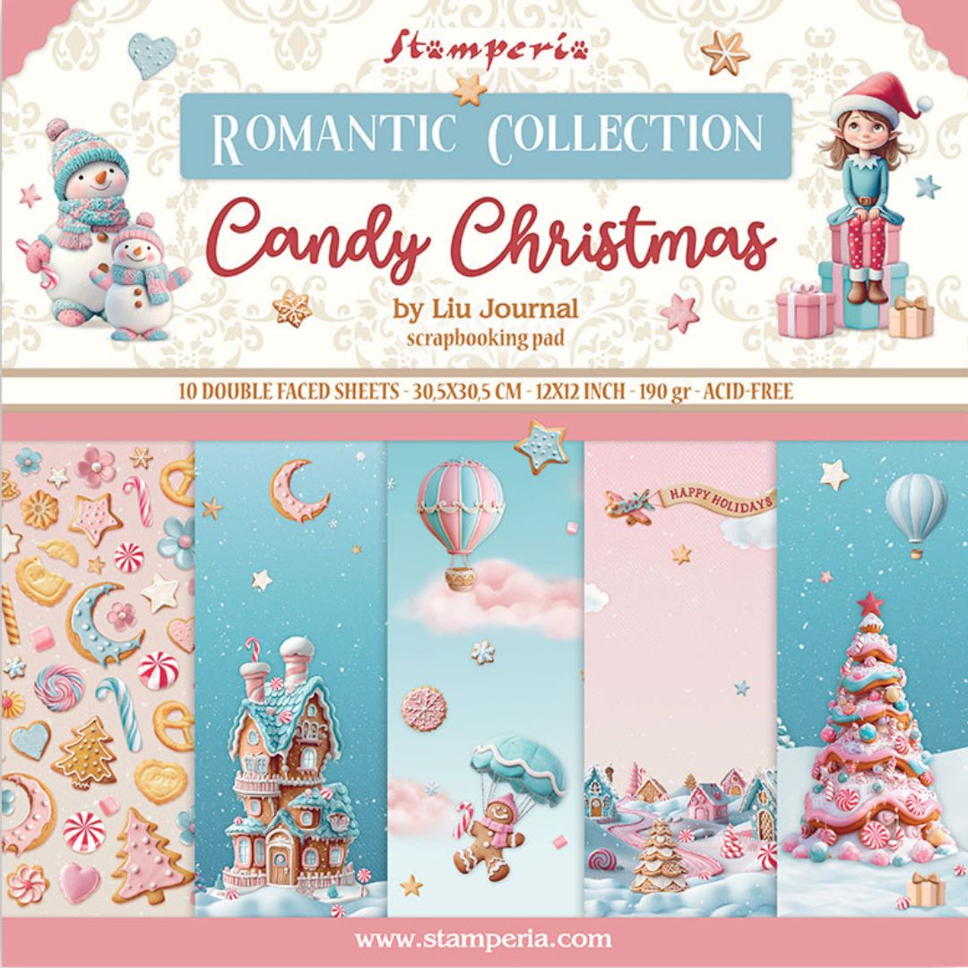 Block de Cartulinas ''Romantic Candy Christmas" de 30.5x30.5cm