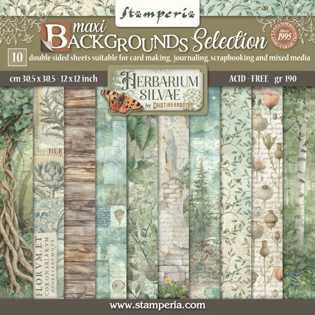 Block de cartulinas "Fondos Herbarium Silvae” de 30.5x30.5cm