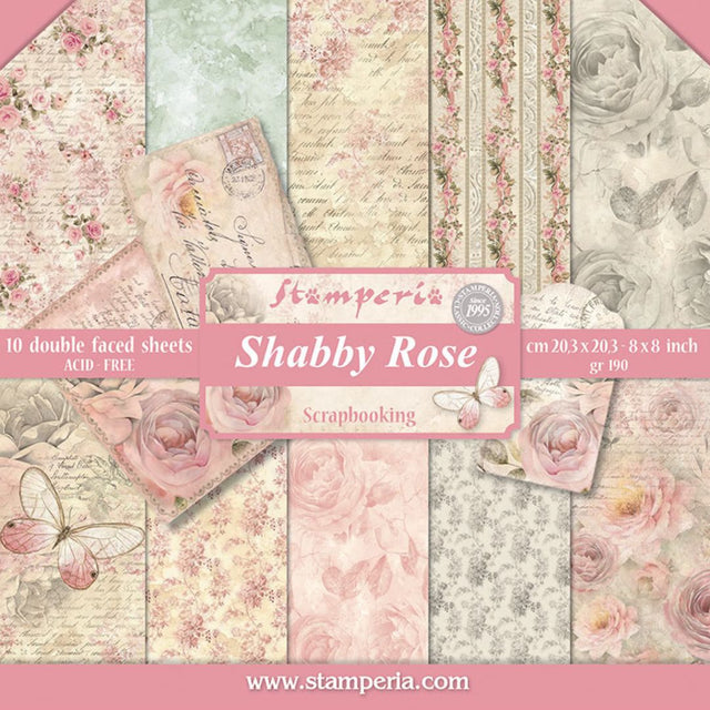 Block de cartulinas ''Shabby Rose'' de 20.3x20.3 cm