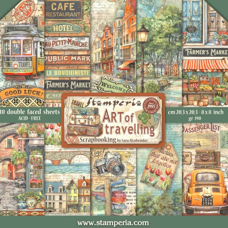 Block de Cartulinas ''Art of Travelling" de 20.3x20.3 cm