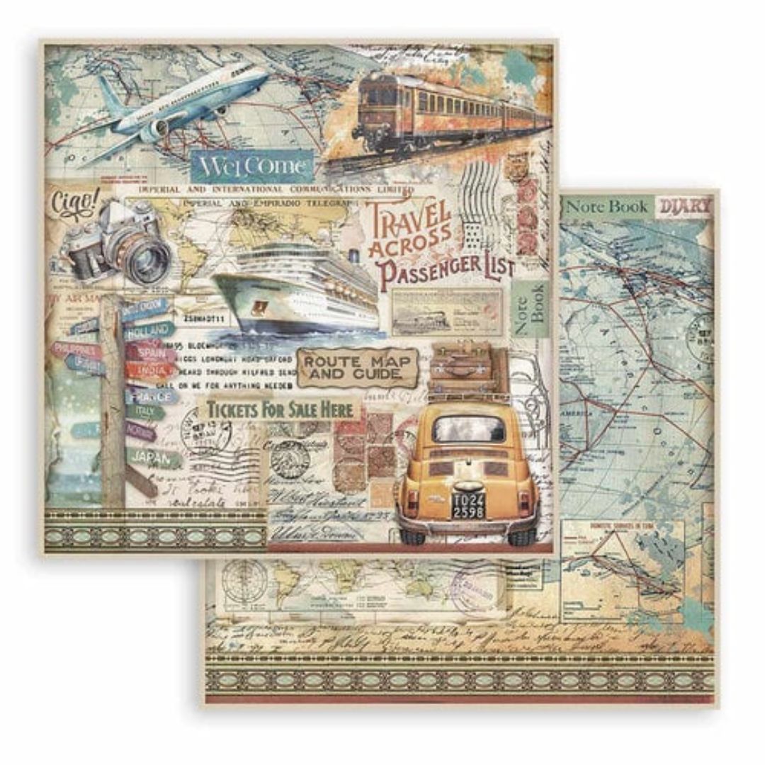 Block de Cartulinas ''Art of Travelling" de 20.3x20.3 cm