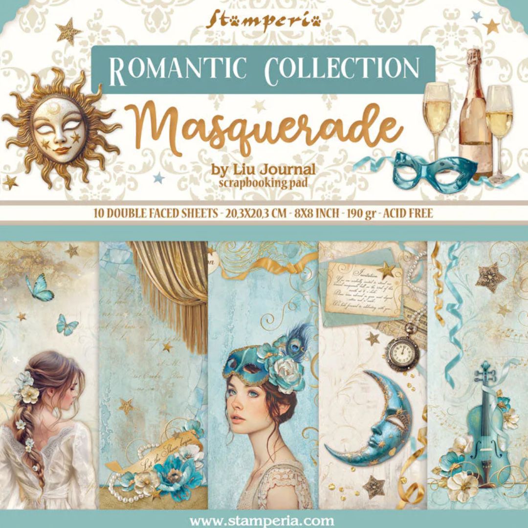 Block de Cartulinas ''Romantic Masquerade" de 20.3x20.3 cm