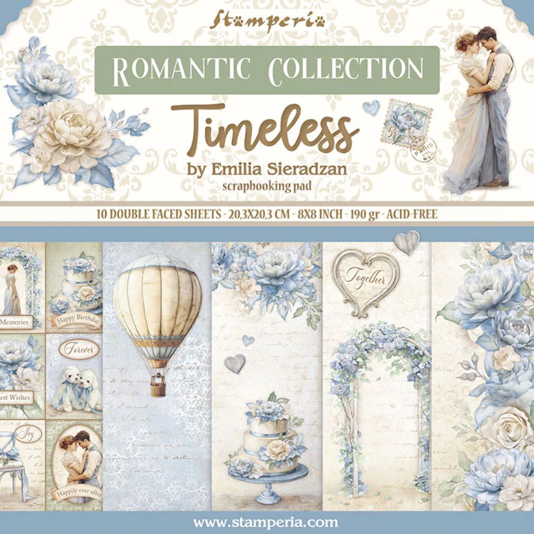 Block de Cartulinas ''Romantic Timeless" de  20.3x20.3 cm