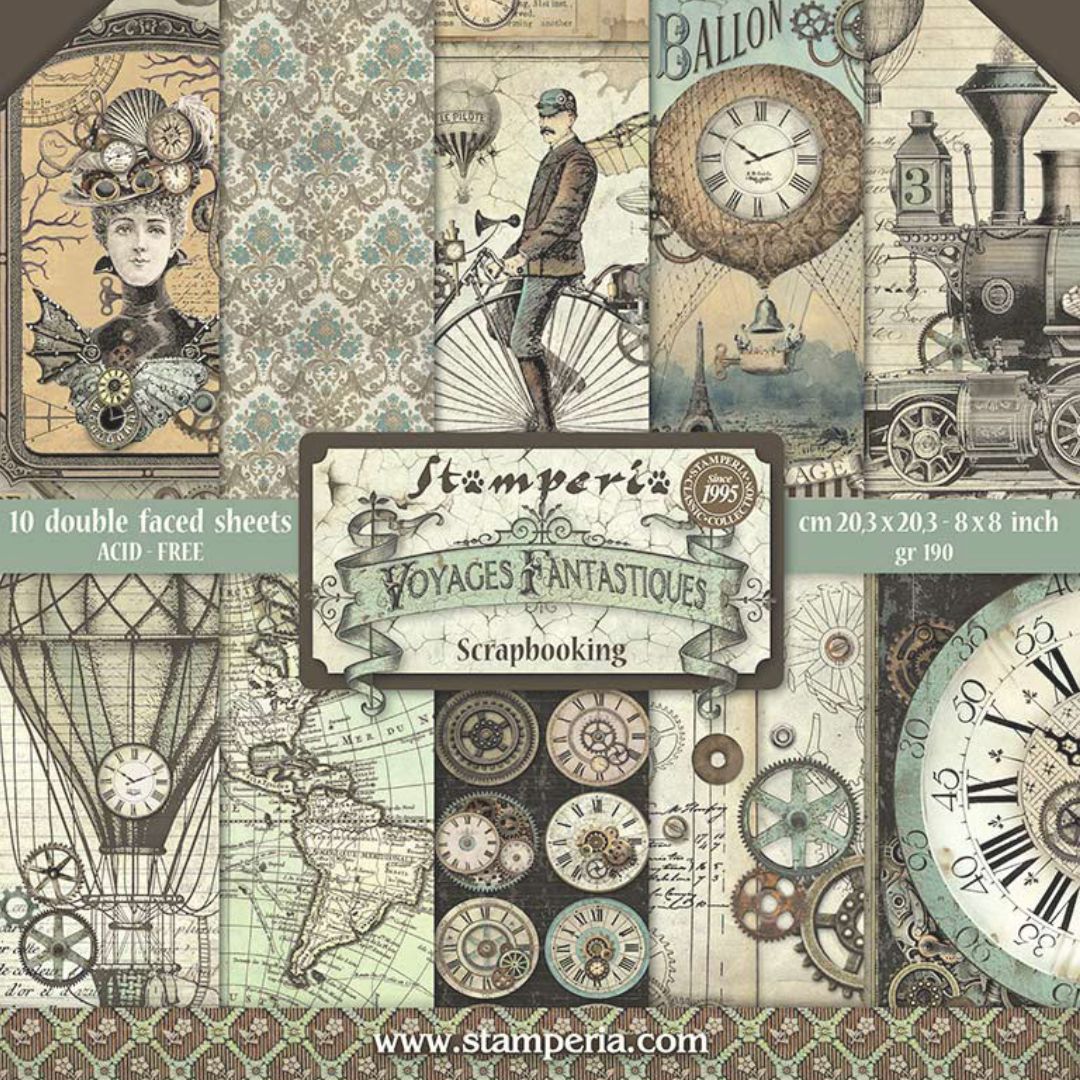 Block de Cartulinas ''Voyages Fantastiques" de 20.3x20.3 cm