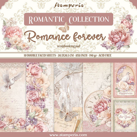Block de cartulinas “Romantic Romance Forever” de 20.3x20.3 cm