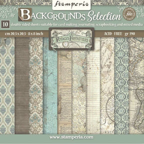Block de Cartulinas ''Fondos Voyages Fantastiques" de 20.3x20.3 cm