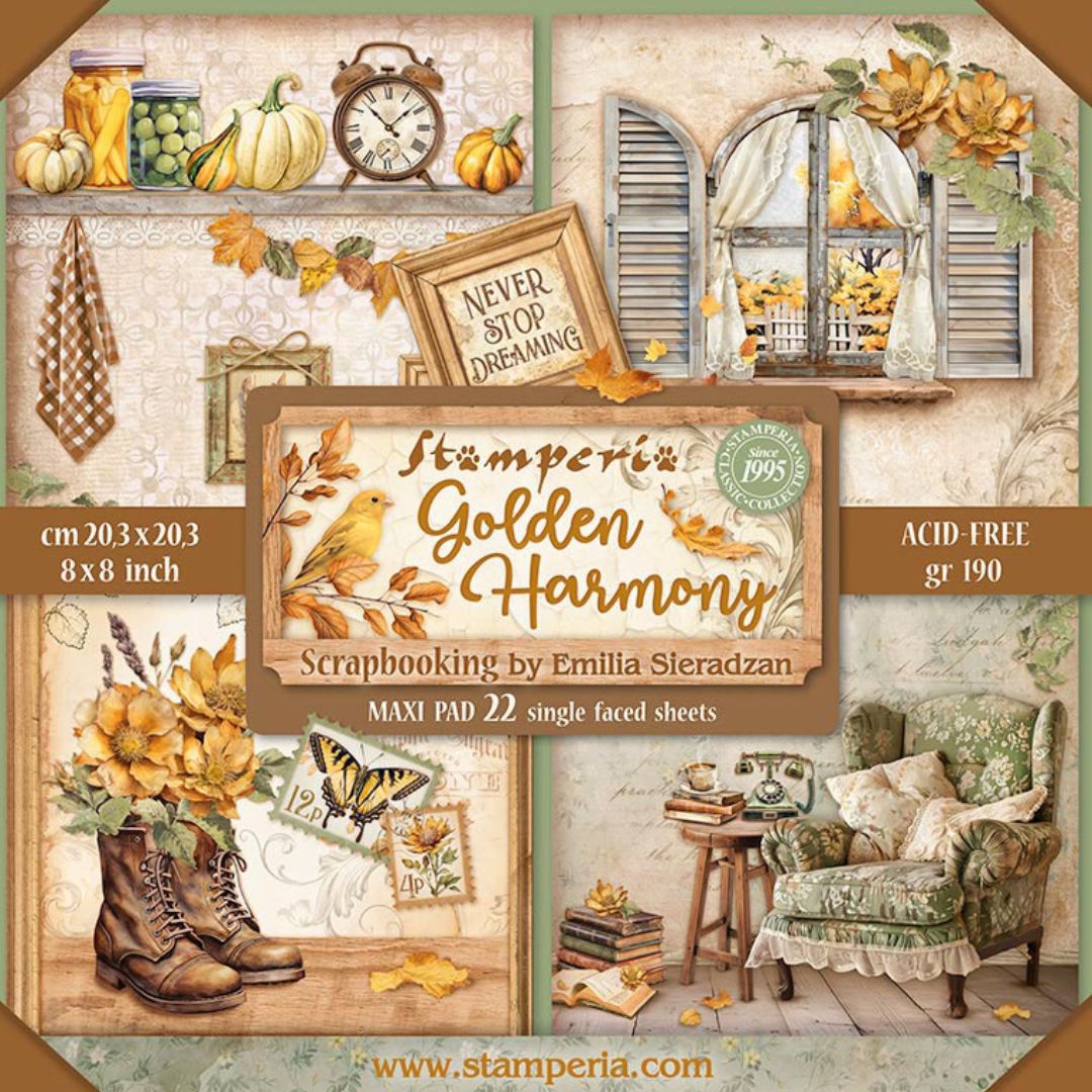 Block de Cartulinas ''Romantic Golden Harmony" de 20.3x20.3 cm - 22hj