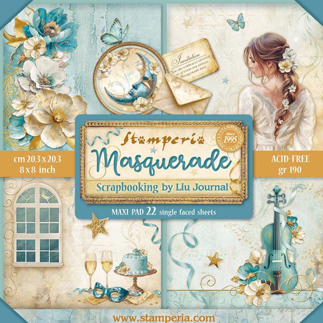Block de Cartulinas ''Romantic Masquerade" de 20.3x20.3 cm - 22hj