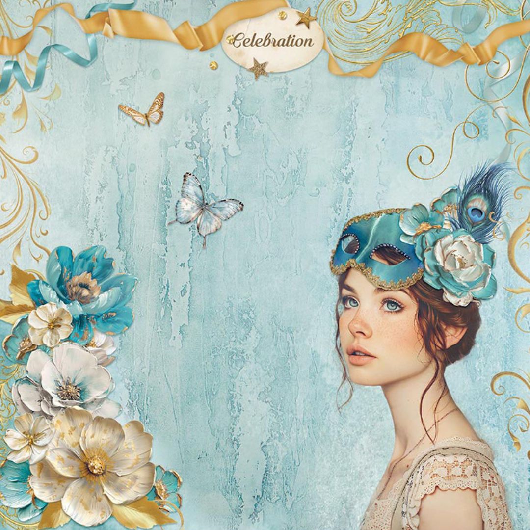 Block de Cartulinas ''Romantic Masquerade" de 20.3x20.3 cm - 22hj