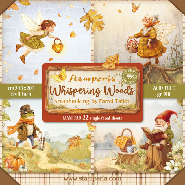 Block de Cartulinas ''Romantic Whispering Woods" de 20.3x20.3cm - 22Hj