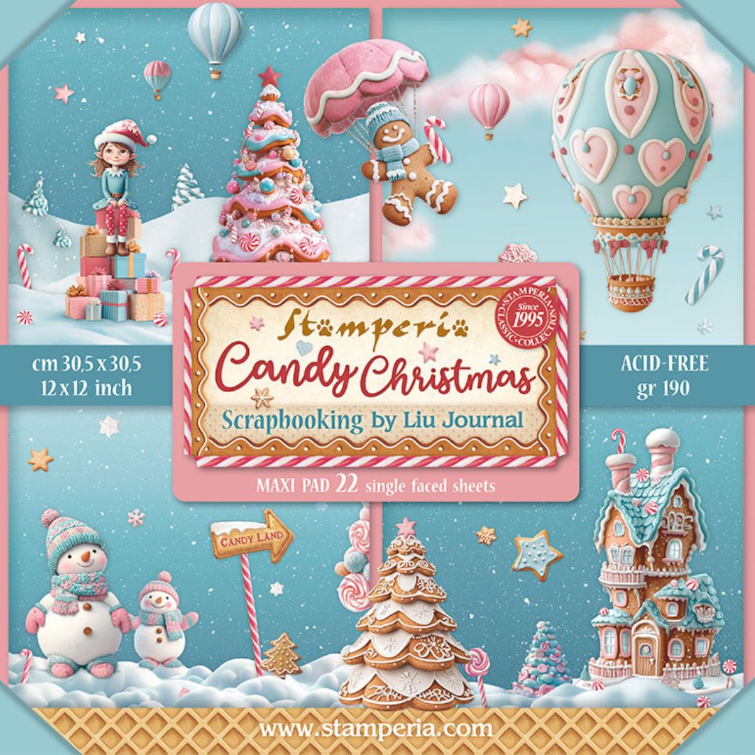 Block de Cartulinas ''Romantic Candy Christmas" de 30.5x30.5cm - 22Hj