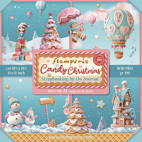 Block de Cartulinas ''Romantic Candy Christmas" de 30.5x30.5cm - 22Hj