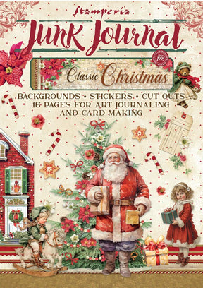 Junk Journal Kit A4 Classic Christmas 16 hojas con Stickers - Navidad - Stamperia