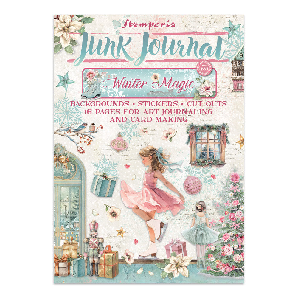 Junk Journal Kit A4 Winter Magic 16 hojas con Stickers - Navidad - Stamperia
