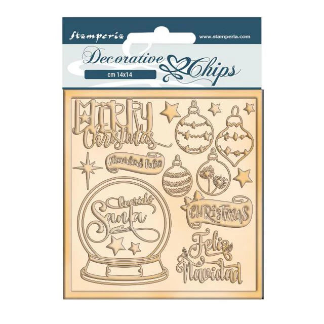 Decorative Chips 14x14cm Christmas Pink de J. Rivero - Navidad - Stamperia