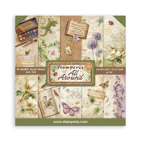 Pack de Cartulinas All Around 30.48x30.48cm - 10 hojas - Stamperia