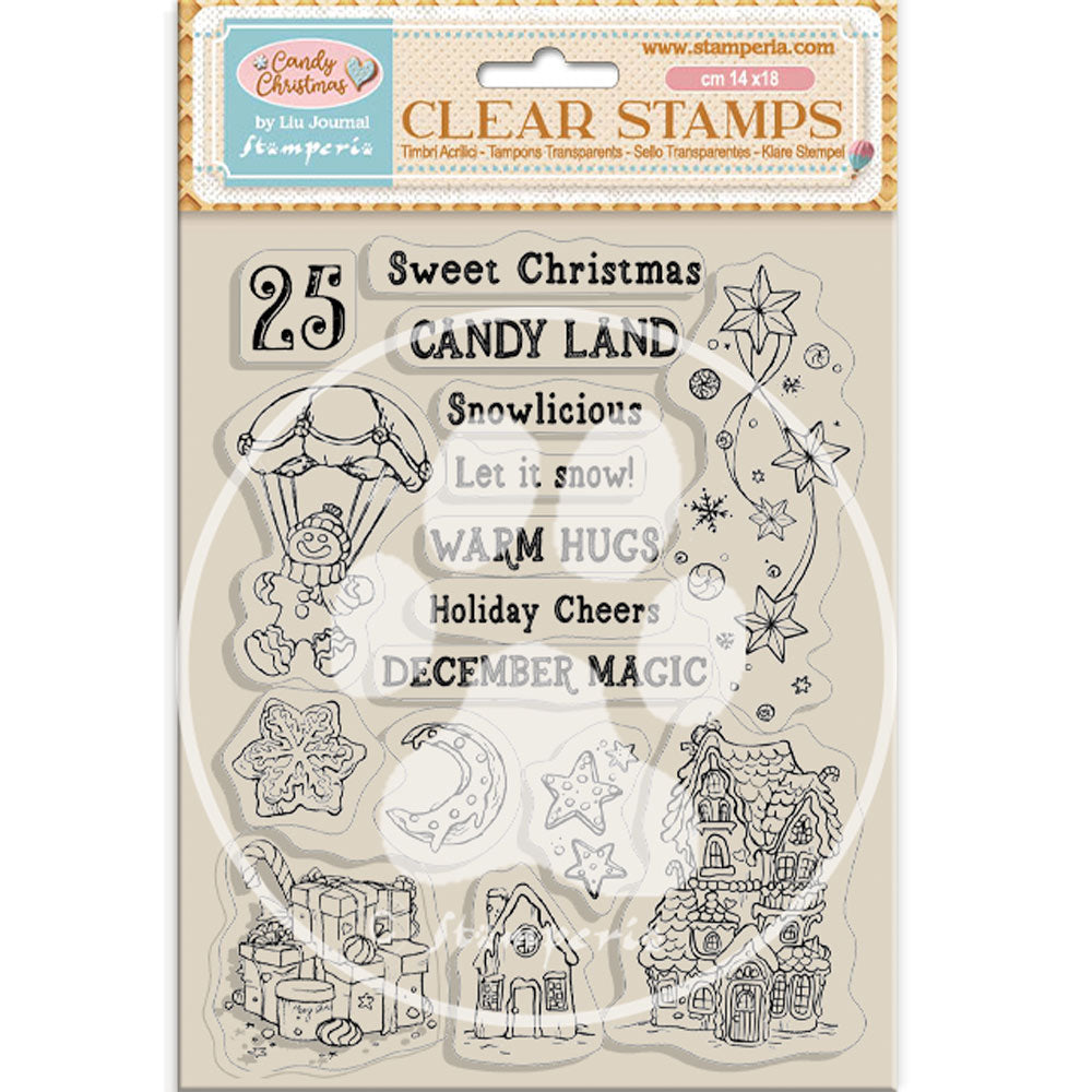Sellos Clear 14x18cm Candy Christmas Candy Land x16 - Navidad - Stamperia