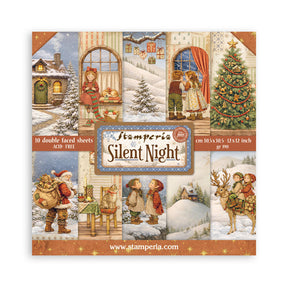 Pack de Cartulinas Silent Night 30.48x30.48cm - 10 hojas - Navidad - Stamperia