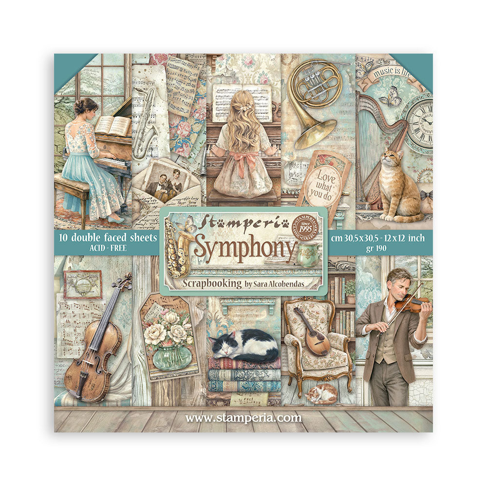 Pack de Cartulinas Symphony 30.48x30.48cm - 10 hojas - Stamperia