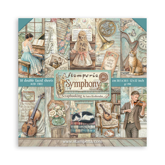 Pack de Cartulinas Symphony 30.48x30.48cm - 10 hojas - Stamperia