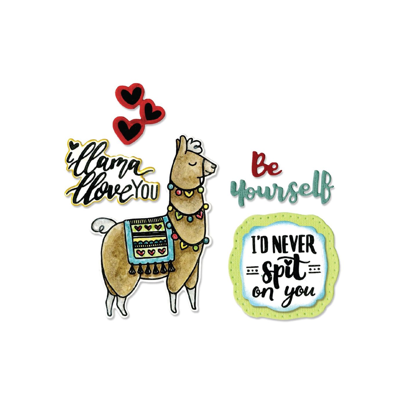 Troquel Framelits con sellos "Llama Love"