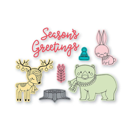 Troqueles Framelits con sellos Folk Christmas - Navidad
