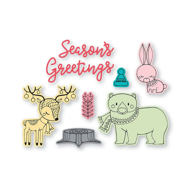 Troqueles Framelits con sellos Folk Christmas - Navidad